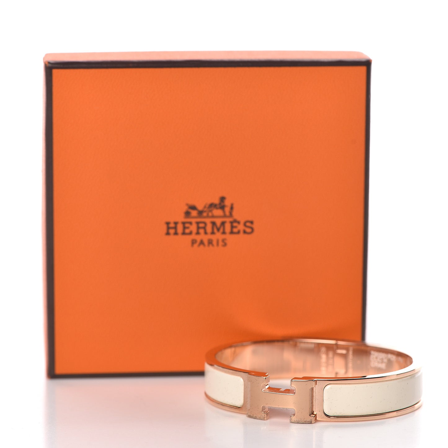 Enamel Narrow Clic Clac H Bracelet PM Craie