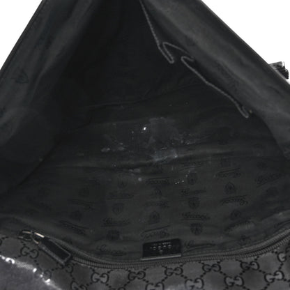 Gucci Imprime Monogram Large Double Buckle Flap Messenger Bag Black 5 of 10