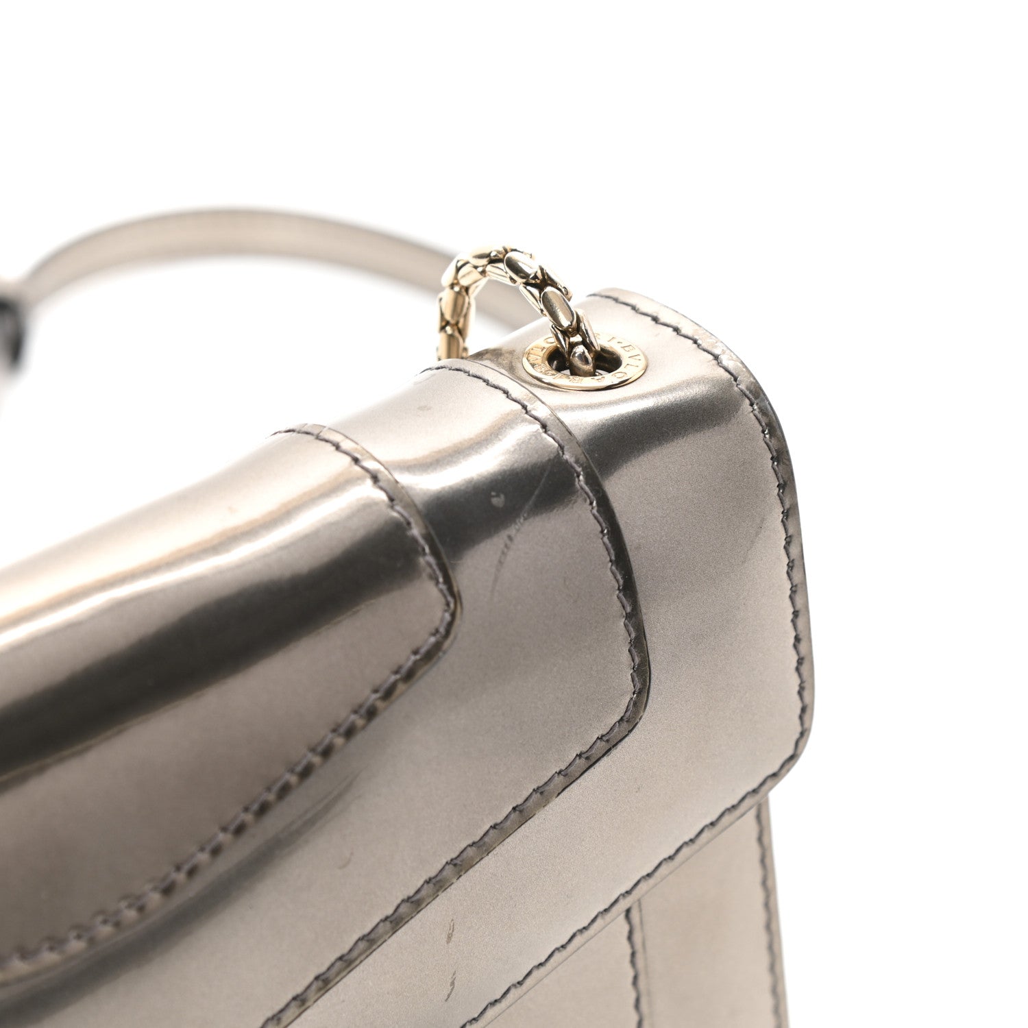 Bulgari Metallic Serpenti Forever Small Shoulder Bag Silver 10 of 13