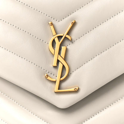 Saint Laurent Calfskin Y Quilted Monogram Medium Loulou Chain Satchel Crema Soft 9 of 11