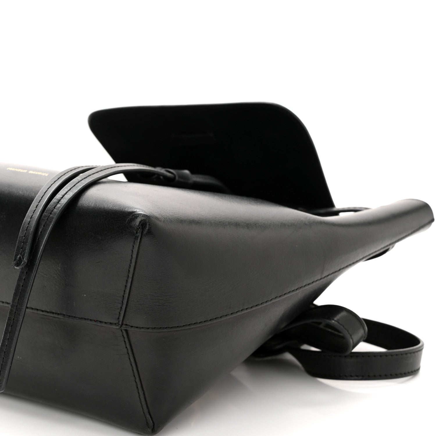 Mansur Gavriel Vegetable Tanned Calfskin Mini Backpack Black Flamma 9 of 12