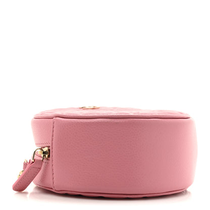 Chanel Caviar Camellia Embossed Round Clutch With Chain Pink 4 of 11