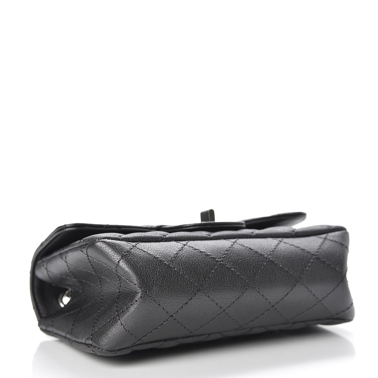 Metallic Sheepskin Quilted 2.55 Reissue Mini Flap Dark Silver