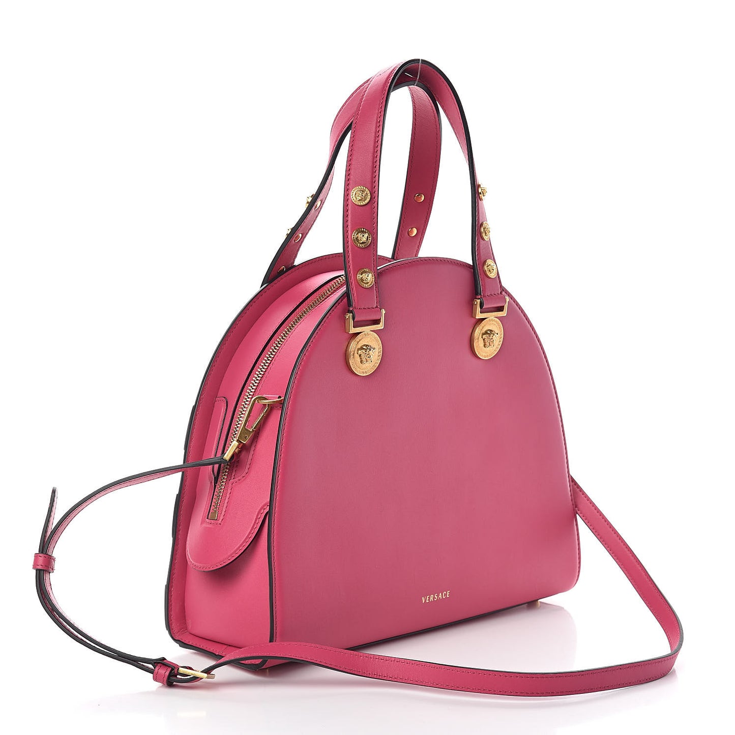 Calfskin Medallion Tribute Bowling Bag Pink