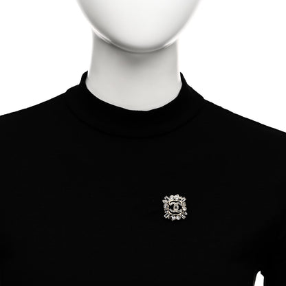 Chanel Crystal Baguette CC Brooch Gold 2 of 5