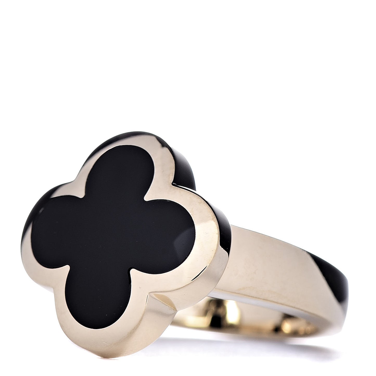 18K Yellow Gold Mother of Pearl Pure Alhambra Ring 53 6.5