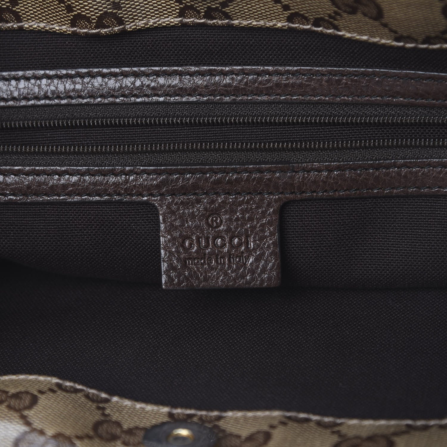 Gucci Crystal Monogram Large Babouska Vertical Shopping Tote Brown 5 of 15