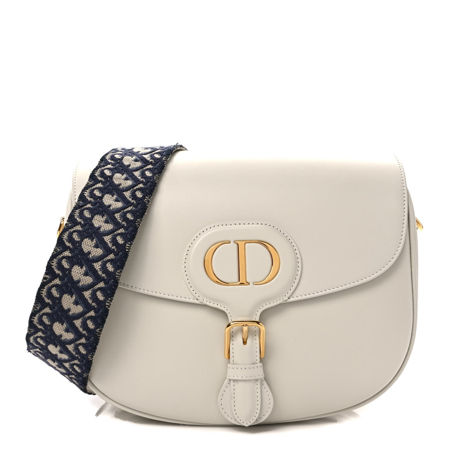 Box Calfskin Large Bobby Flap White