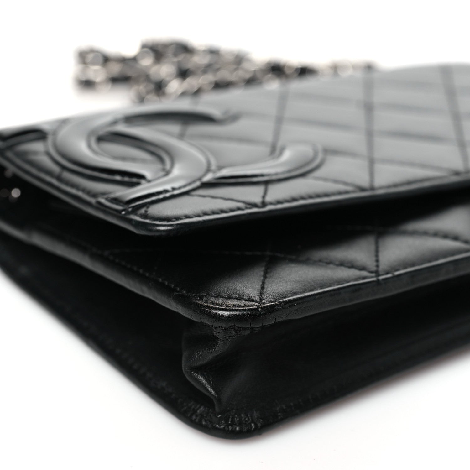 Chanel Calfskin Quilted Cambon Wallet on Chain WOC Black 10 of 11