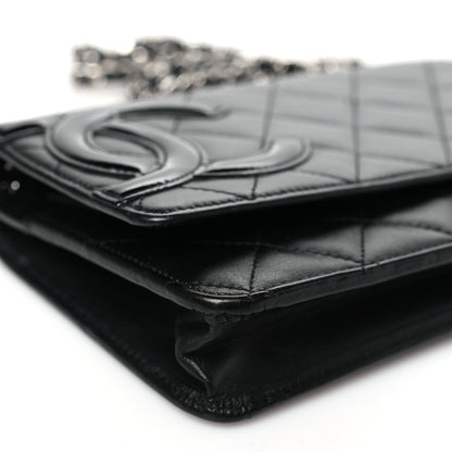 Chanel Calfskin Quilted Cambon Wallet on Chain WOC Black 10 of 11