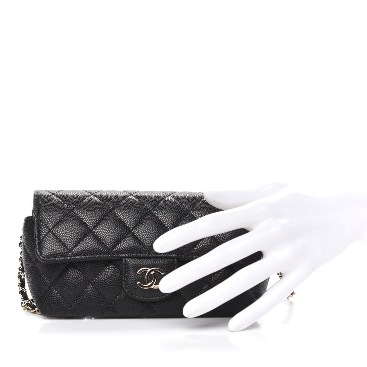 Chanel Caviar Quilted Glasses Case With Chain Black 4 of 8