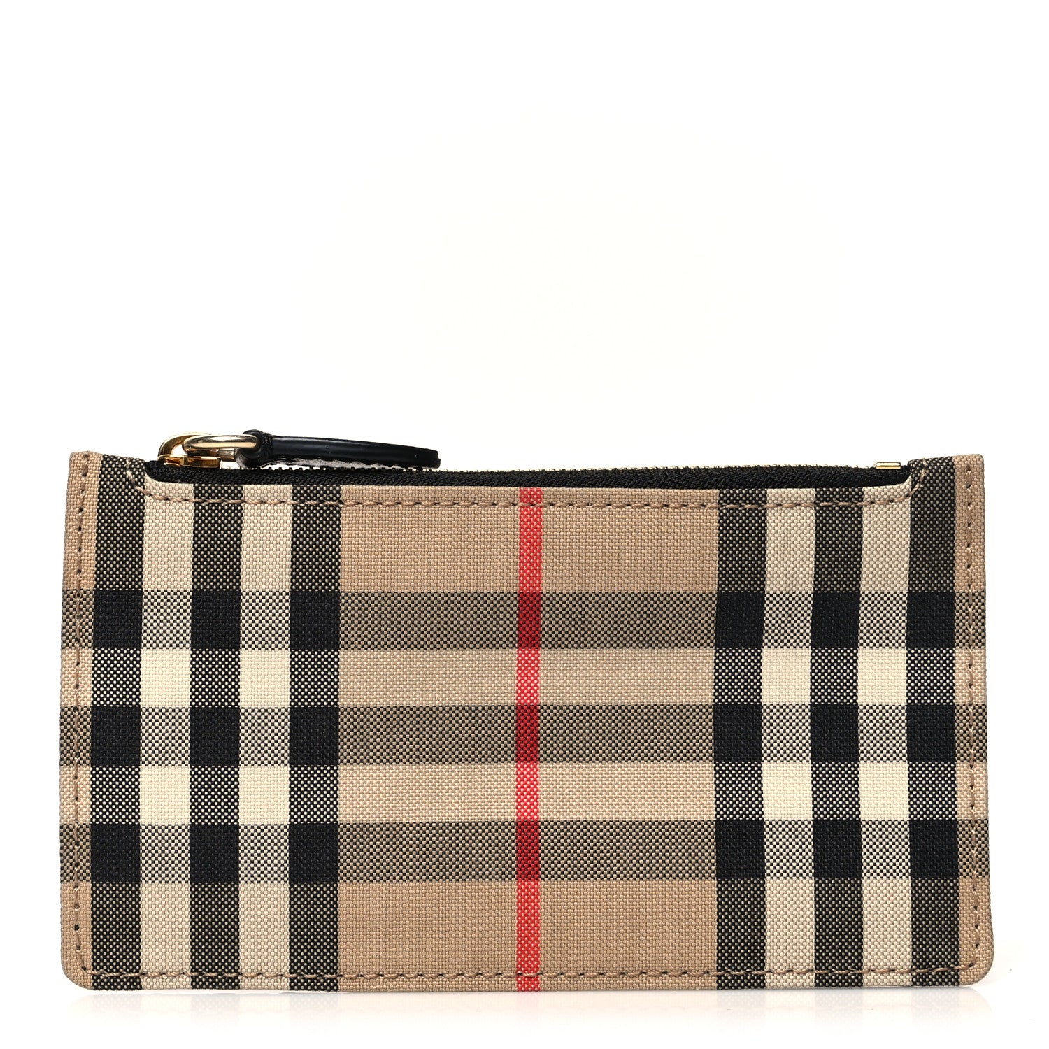 Burberry Vintage Check Calfskin Coin Case Card Holder Black 1 of 10