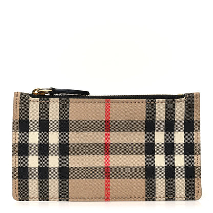 Burberry Vintage Check Calfskin Coin Case Card Holder Black 1 of 10
