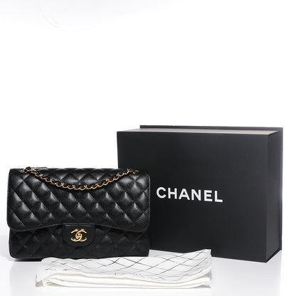Chanel Caviar Quilted Jumbo Double Flap Black 9 of 9