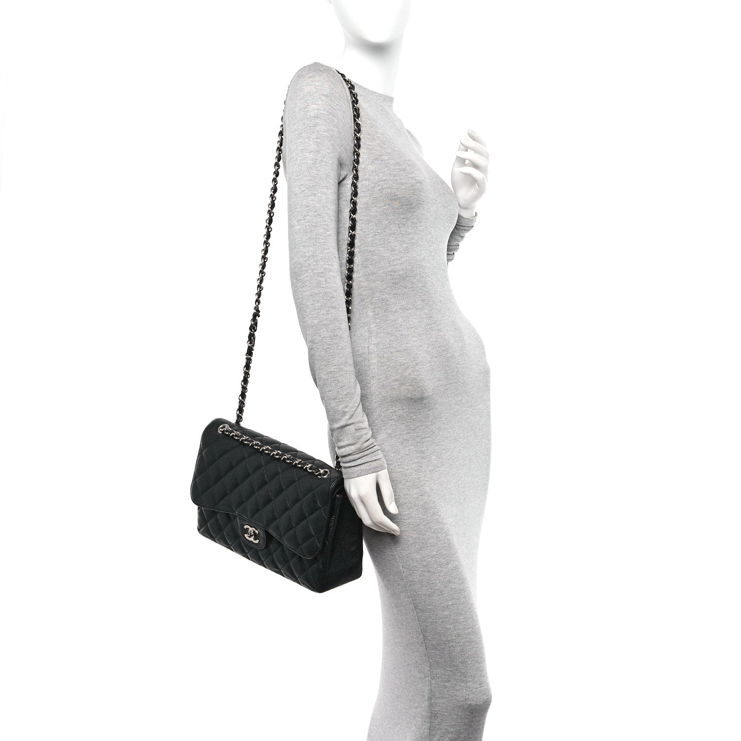 Chanel Caviar Quilted Jumbo Double Flap Black 2 of 11
