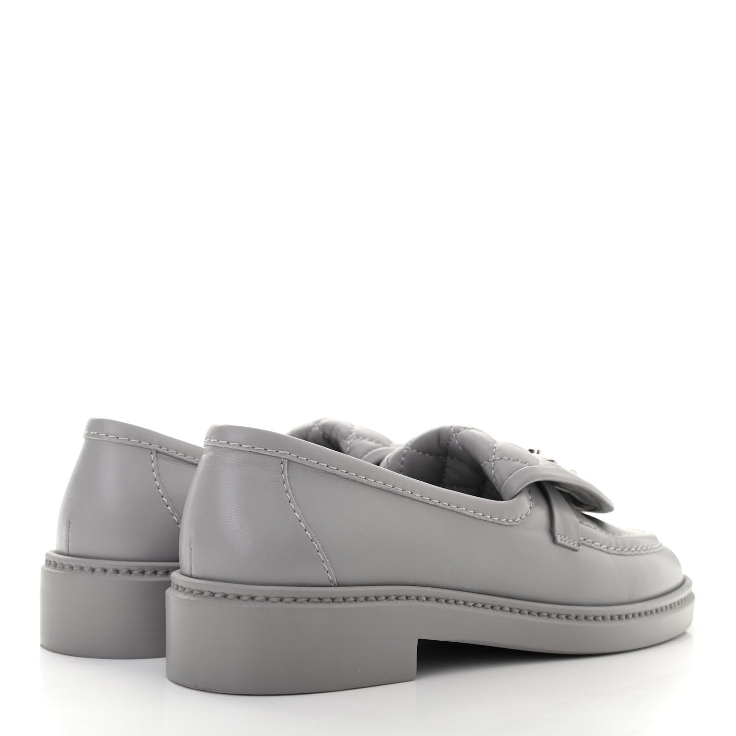 Lambskin Quilted CC Turnlock Loafers 36 Grey