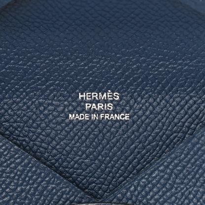 Hermes Epsom Calvi Card Case Bleu Indigo 6 of 8