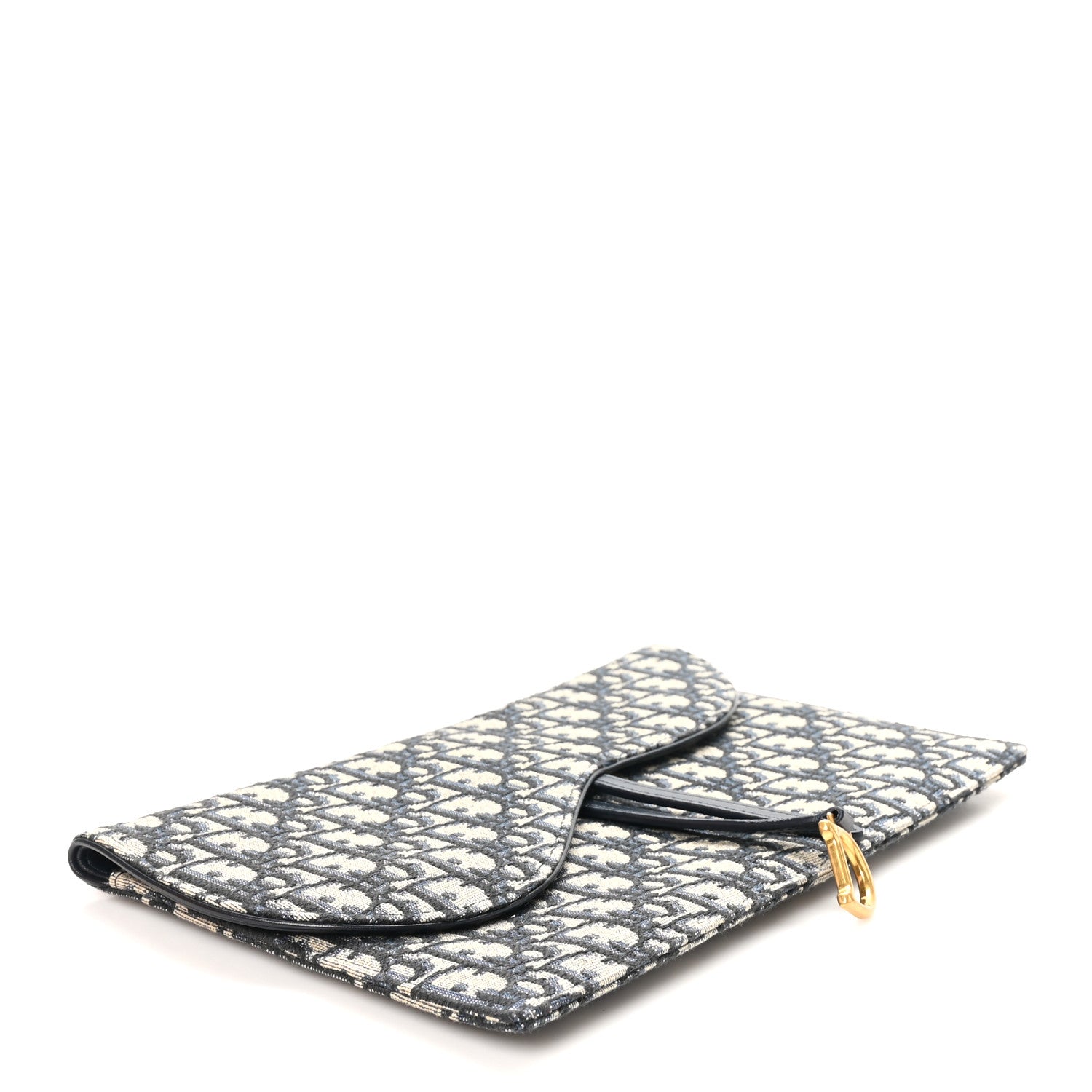 Christian Dior Oblique Jacquard  Saddle Pouch Blue 4 of 9