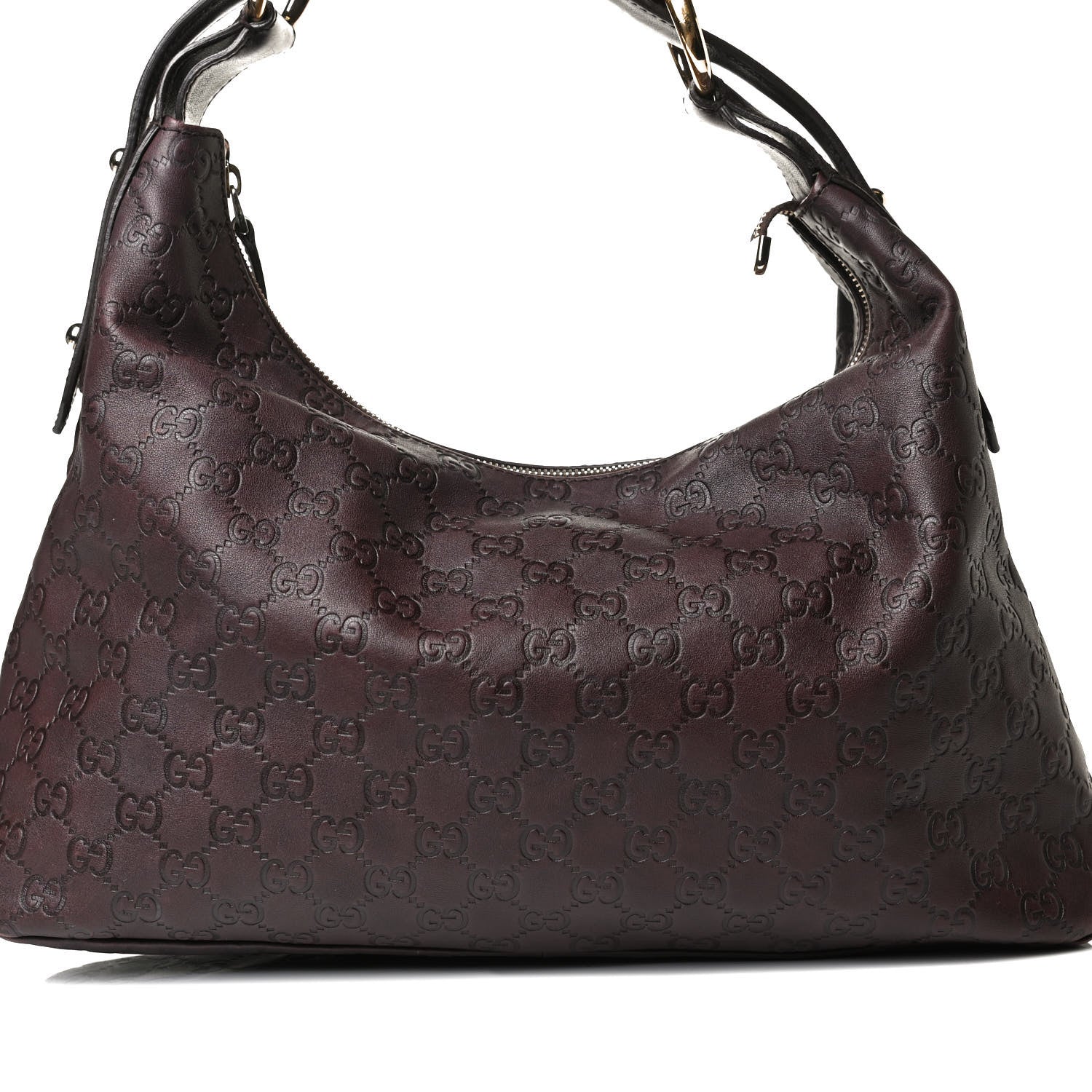 Gucci Guccissima Medium Horsebit Chain Hobo Dark Brown 7 of 20