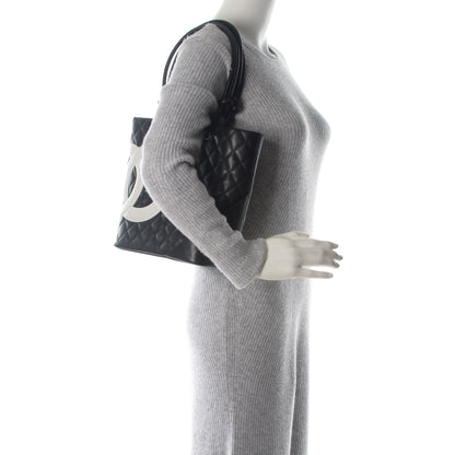 Chanel Calfskin Quilted Medium Cambon Tote Black White 2 of 7