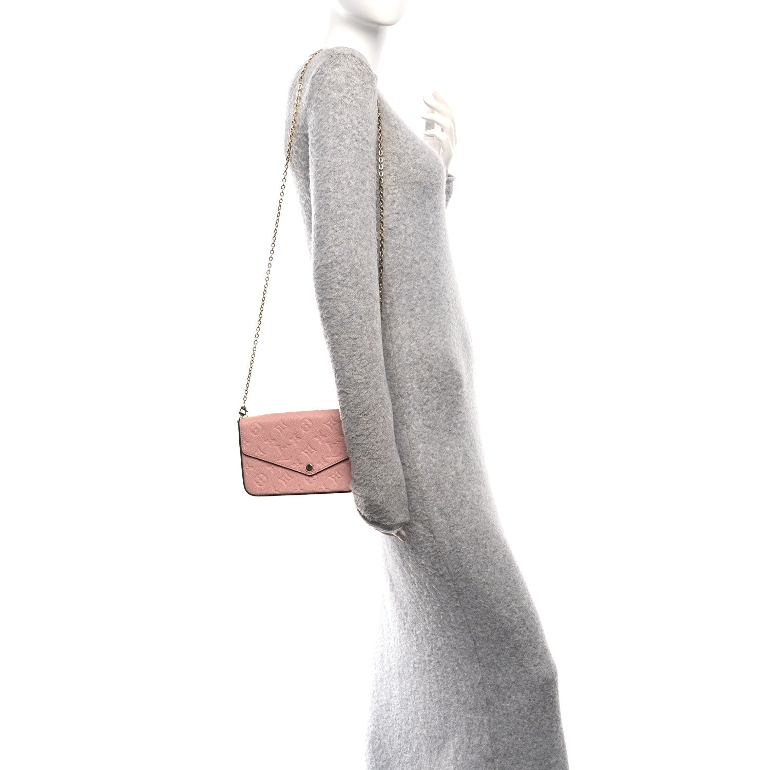 Louis Vuitton Empreinte Pochette Felicie Chain Wallet Rose Poudre 2 of 11