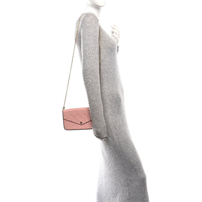 Louis Vuitton Empreinte Pochette Felicie Chain Wallet Rose Poudre 2 of 11