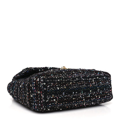 Chanel Tweed Sequin Quilted Medium Chanel 19 Flap Black Multicolor 4 of 10