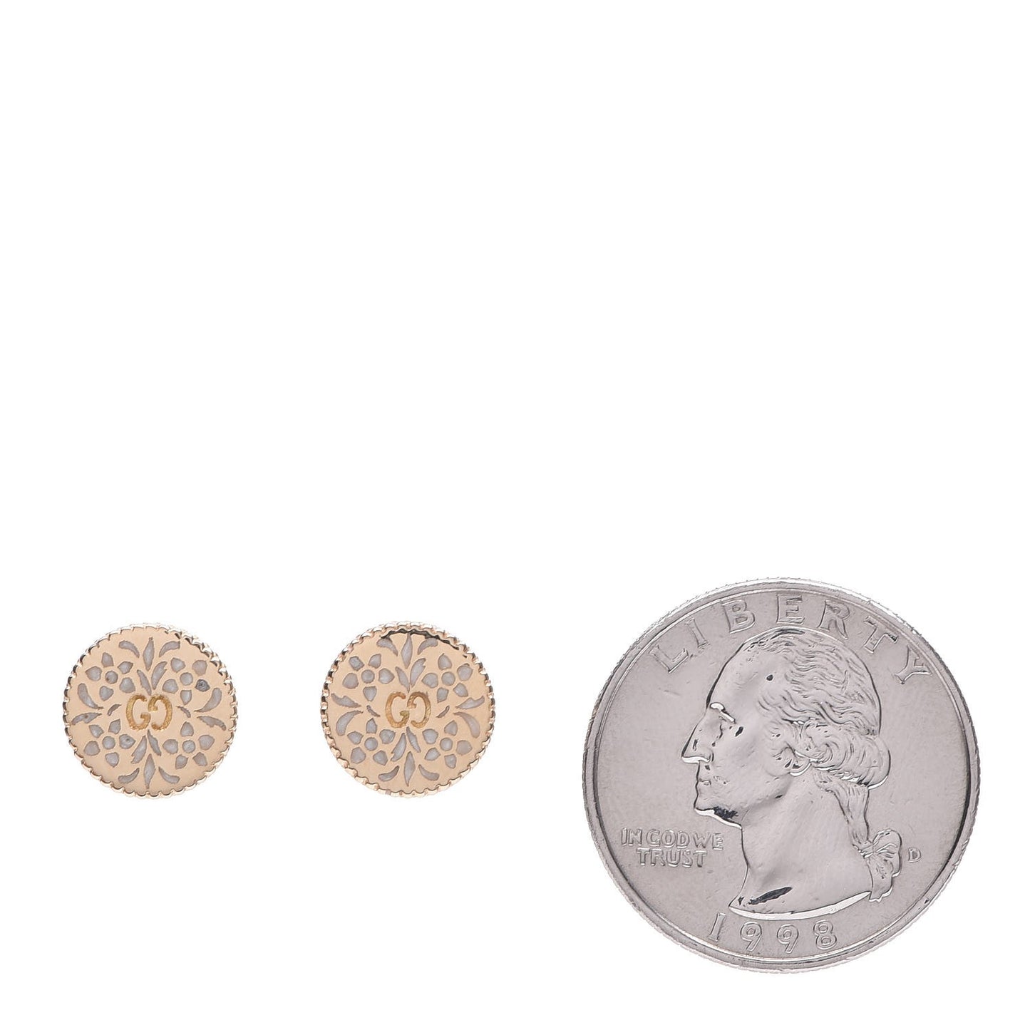 18K Yellow Gold Enamel Icon Blooms Earrings