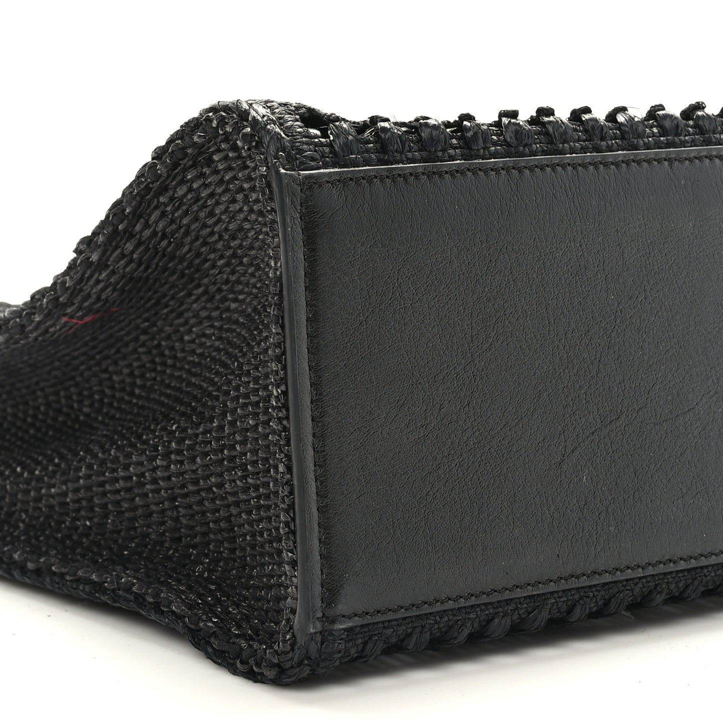 Raffia Laced Medium G-Tote Black