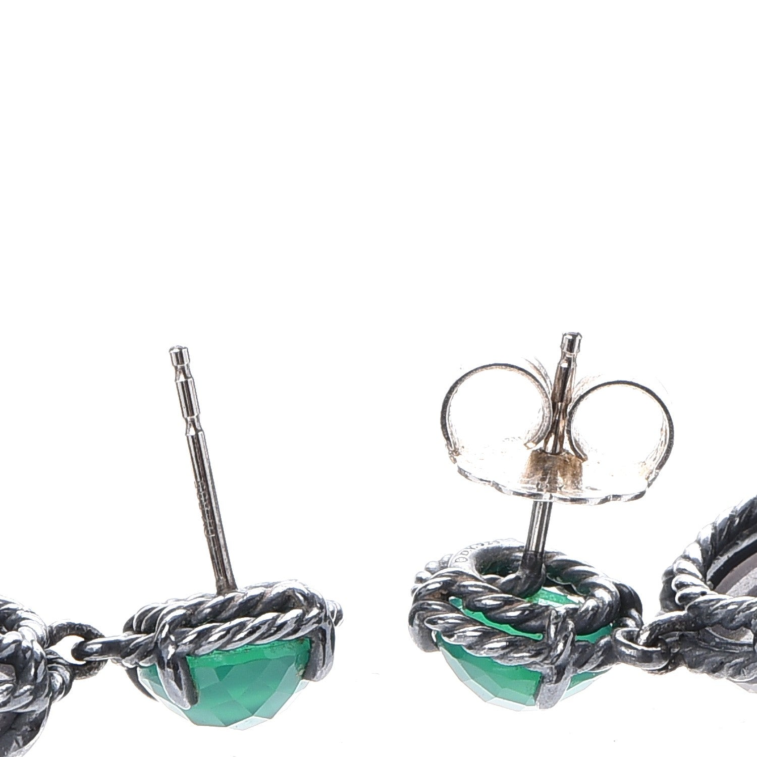 David Yurman Sterling Silver Onyx Amethyst Quartz Chatelaine Drop Earrings 5 of 6