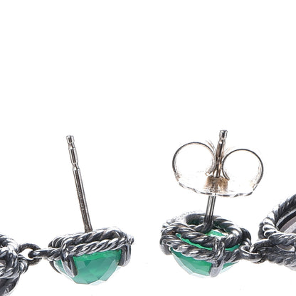 David Yurman Sterling Silver Onyx Amethyst Quartz Chatelaine Drop Earrings 5 of 6