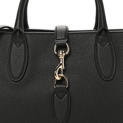 Gucci Grained Calfskin Medium Jackie Top Handle Bag Black 8 of 10