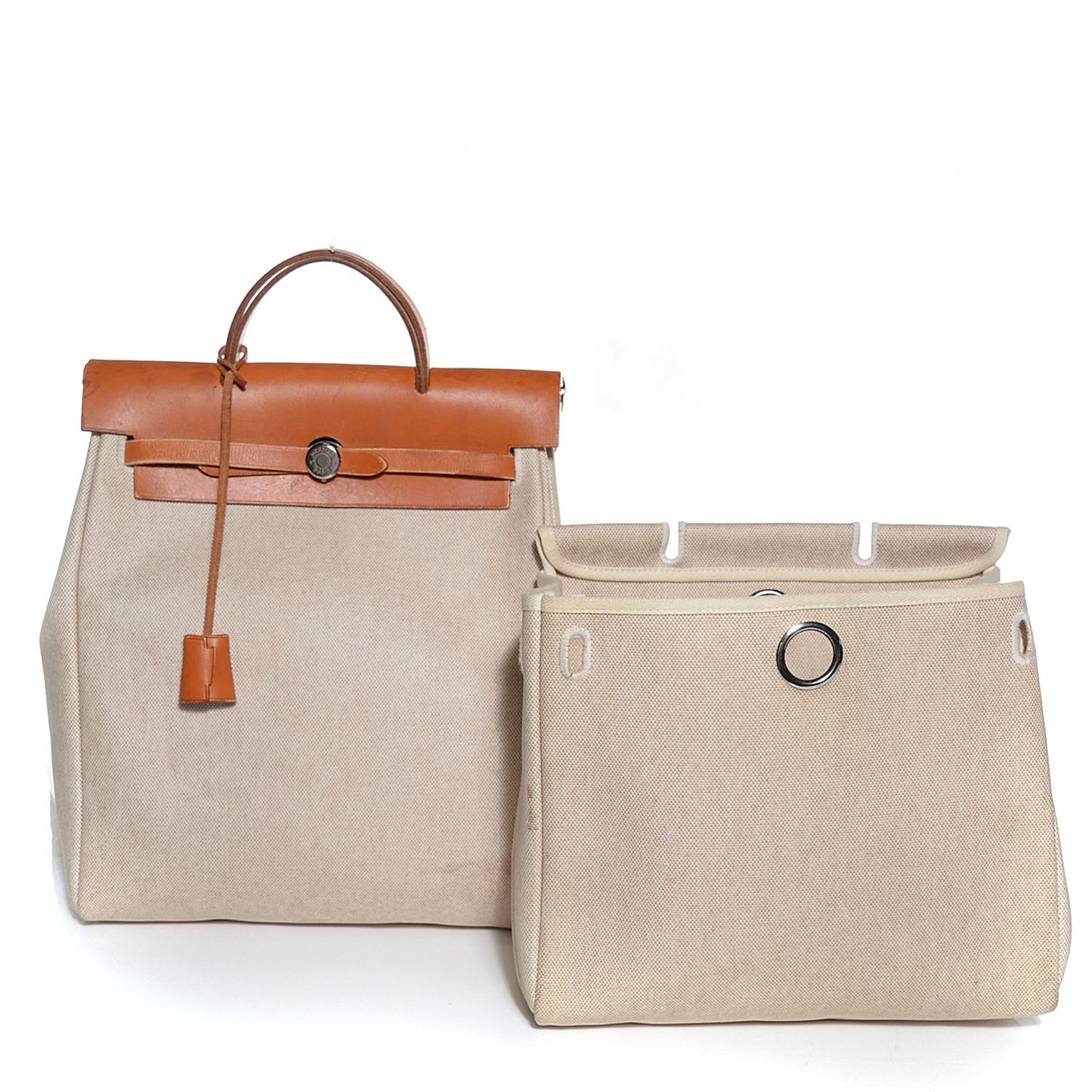 Toile Vache Calfskin Herbag 30 PM Backpack Natural