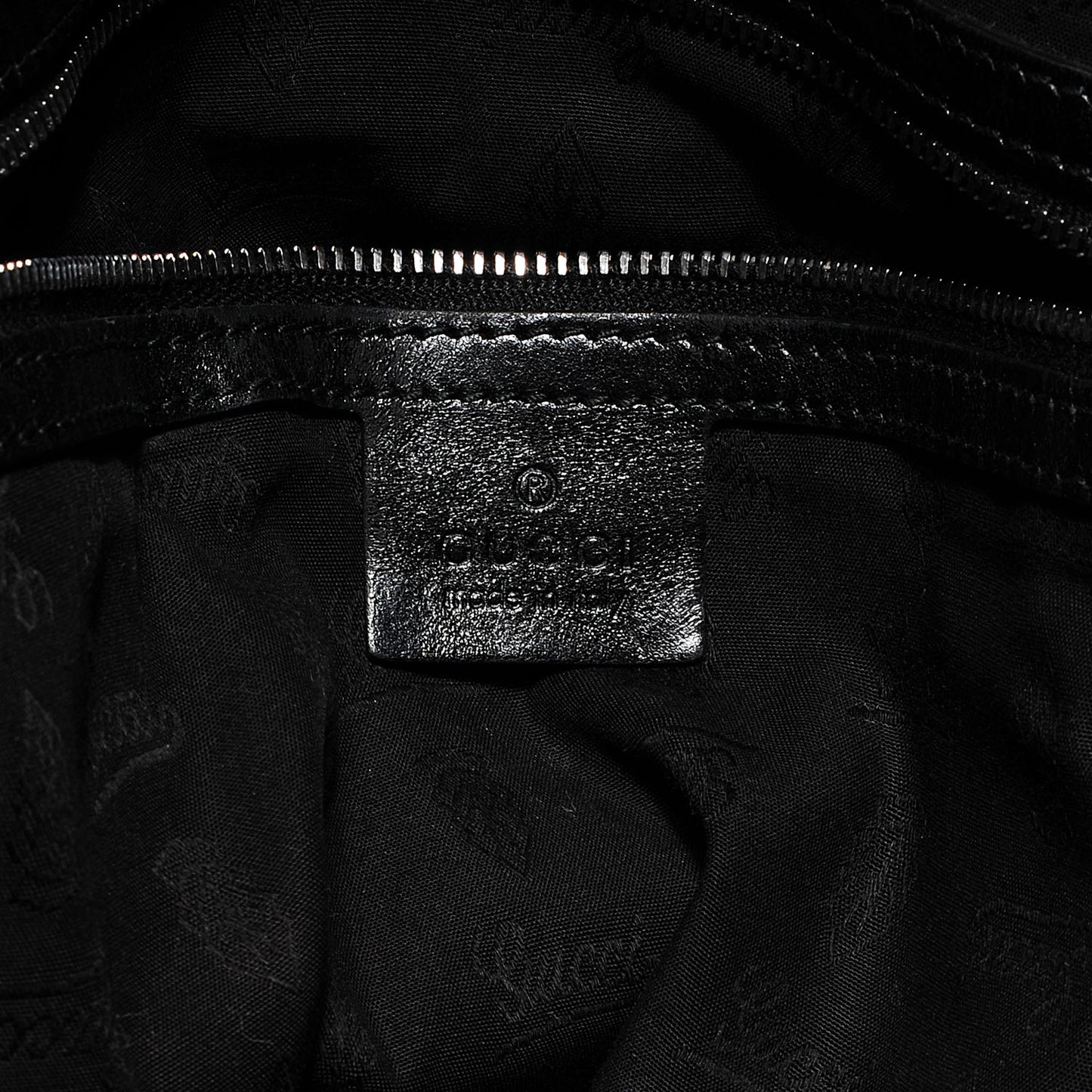 Iridescent Patent Medium Icon Bit Shoulder Bag Black
