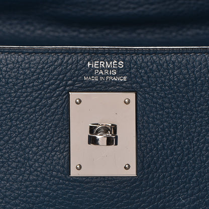 Hermes Taurillon Clemence Kelly Retourne 32 Bleu De Prusse 20 of 32