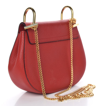Chloe Grained Lambskin Mini Drew Shoulder Bag Plaid Red 3 of 12