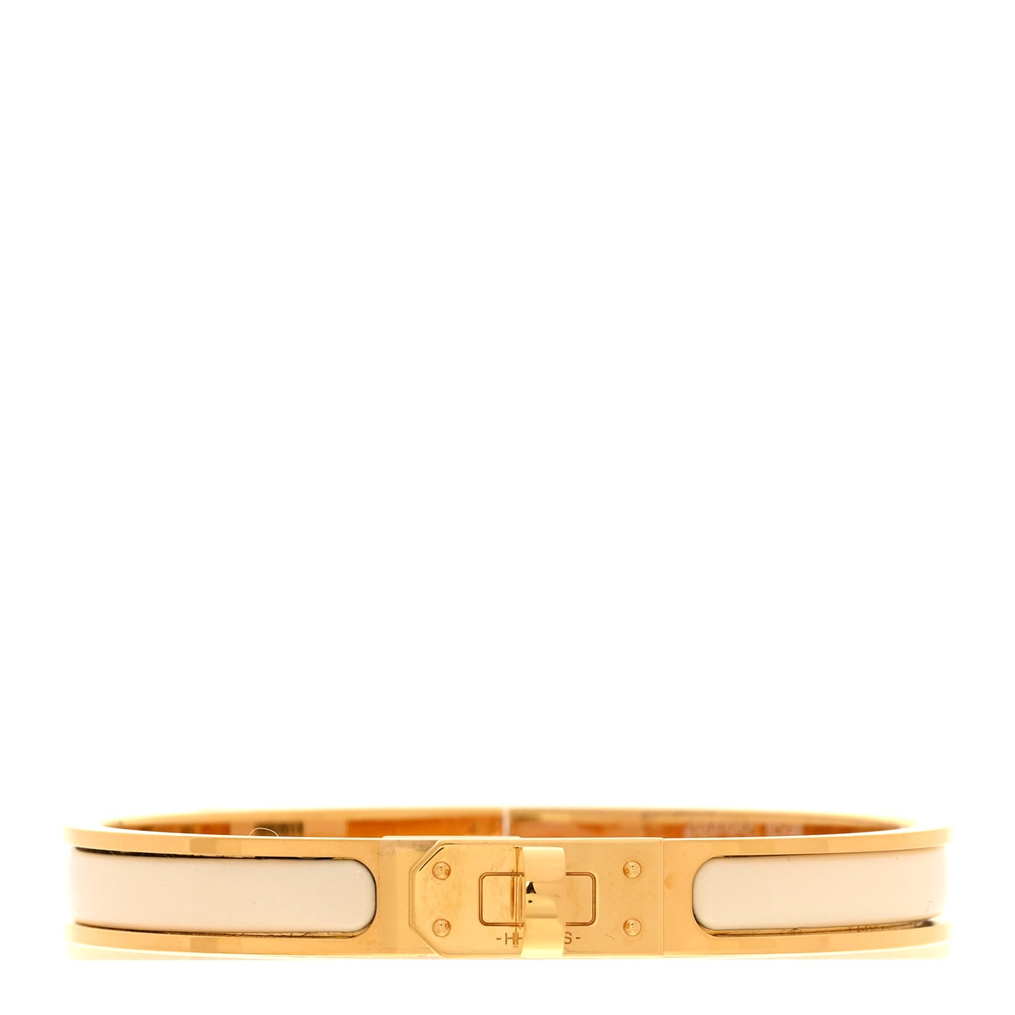 Enamel Mini Clic Kelly Bracelet GM Creme