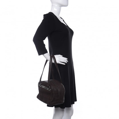 Chanel Caviar Square Stitched Bowler Dark Brown 2 of 11