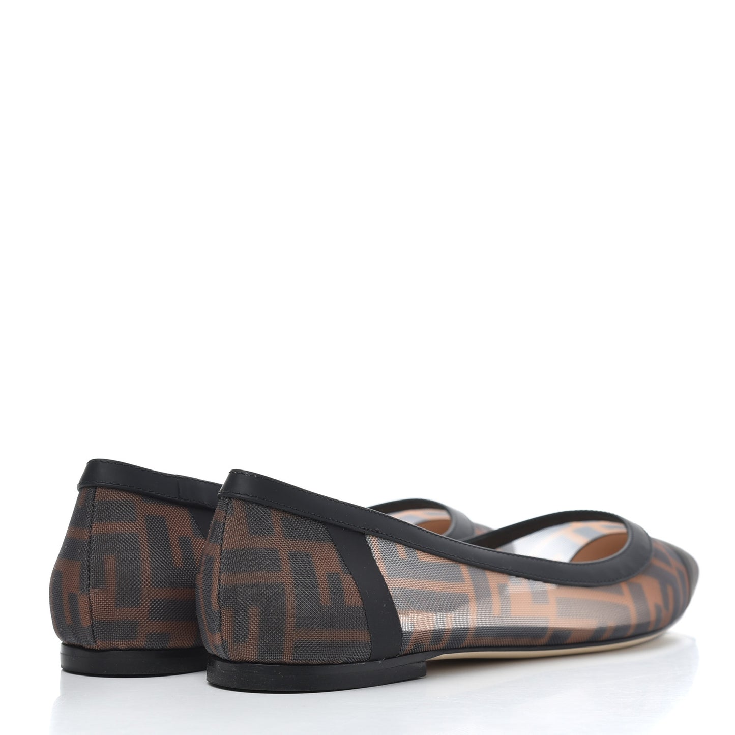 Mesh FF Skimmer Ballerina Flats 38 Tobacco Moro Black