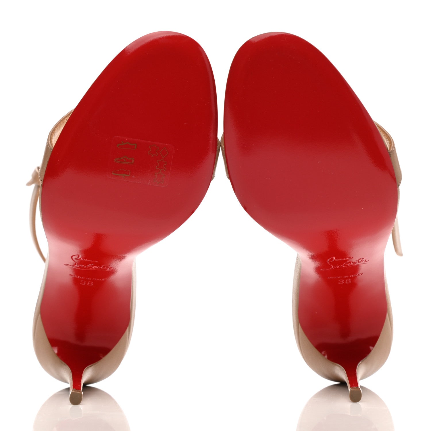 Christian Louboutin Nappa Shiny PVC Jonatina 100 Sandals 38 Nude 5 of 9