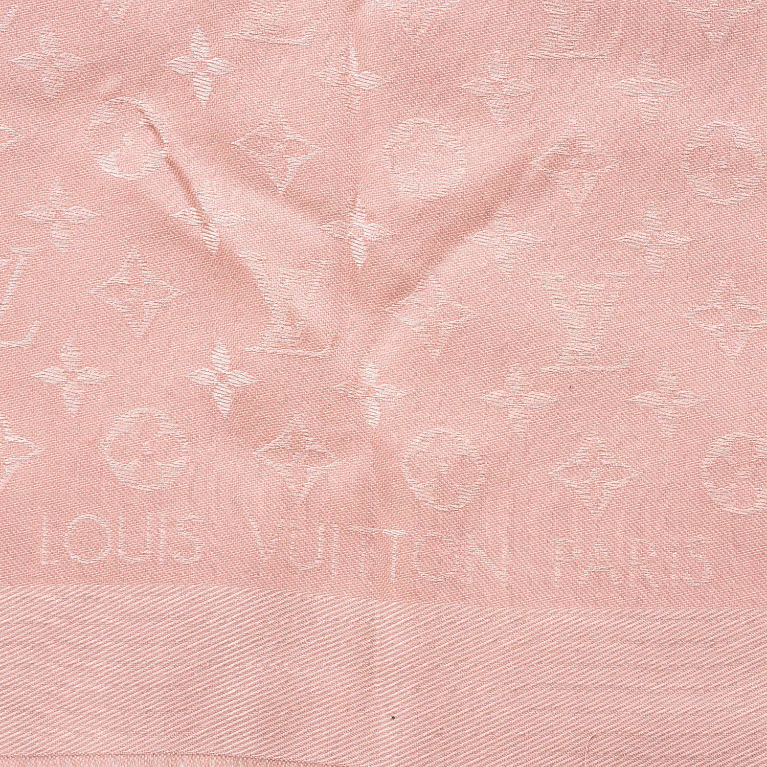 Louis Vuitton Silk Wool Monogram Denim Shawl Rose 4 of 4