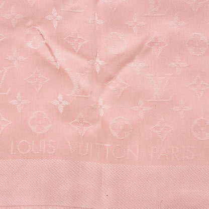 Louis Vuitton Silk Wool Monogram Denim Shawl Rose 4 of 4