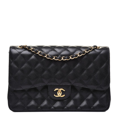 Chanel Caviar Quilted Jumbo Double Flap Black 1 of 14