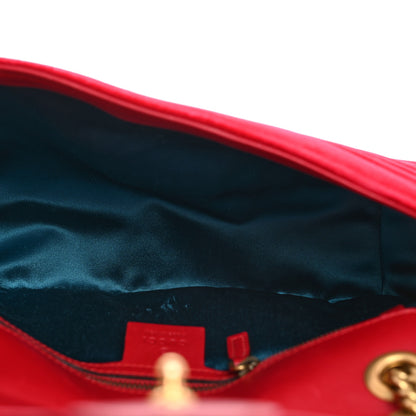 Gucci Velvet Matelasse Small GG Marmont Shoulder Bag Hibiscus Red 5 of 11