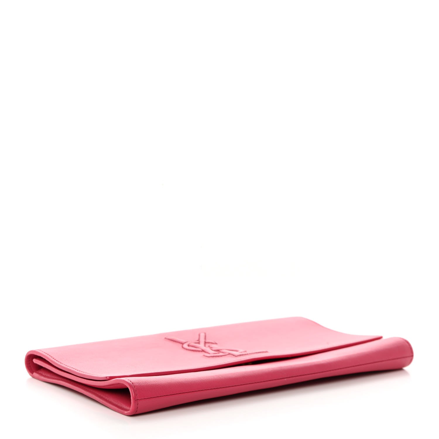 Saint Laurent Goatskin Monogram Large Belle De Jour Clutch Lipstick Fuchsia 4 of 12