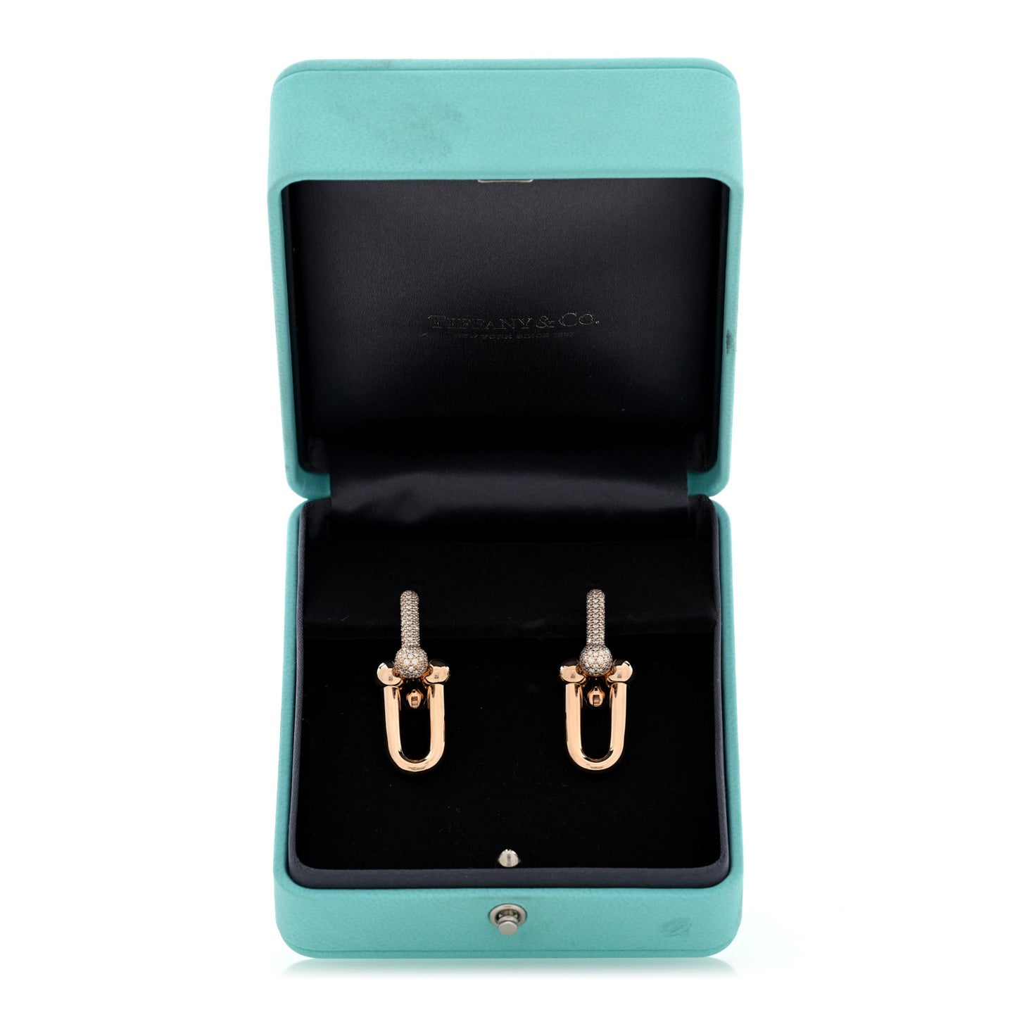 18K Rose Gold Diamond HardWear Link Earrings