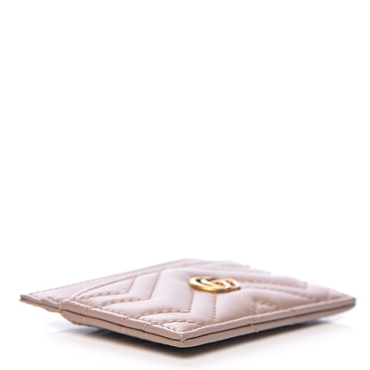 Gucci Calfskin Matelasse GG Marmont Card Holder Porcelain Rose 4 of 6