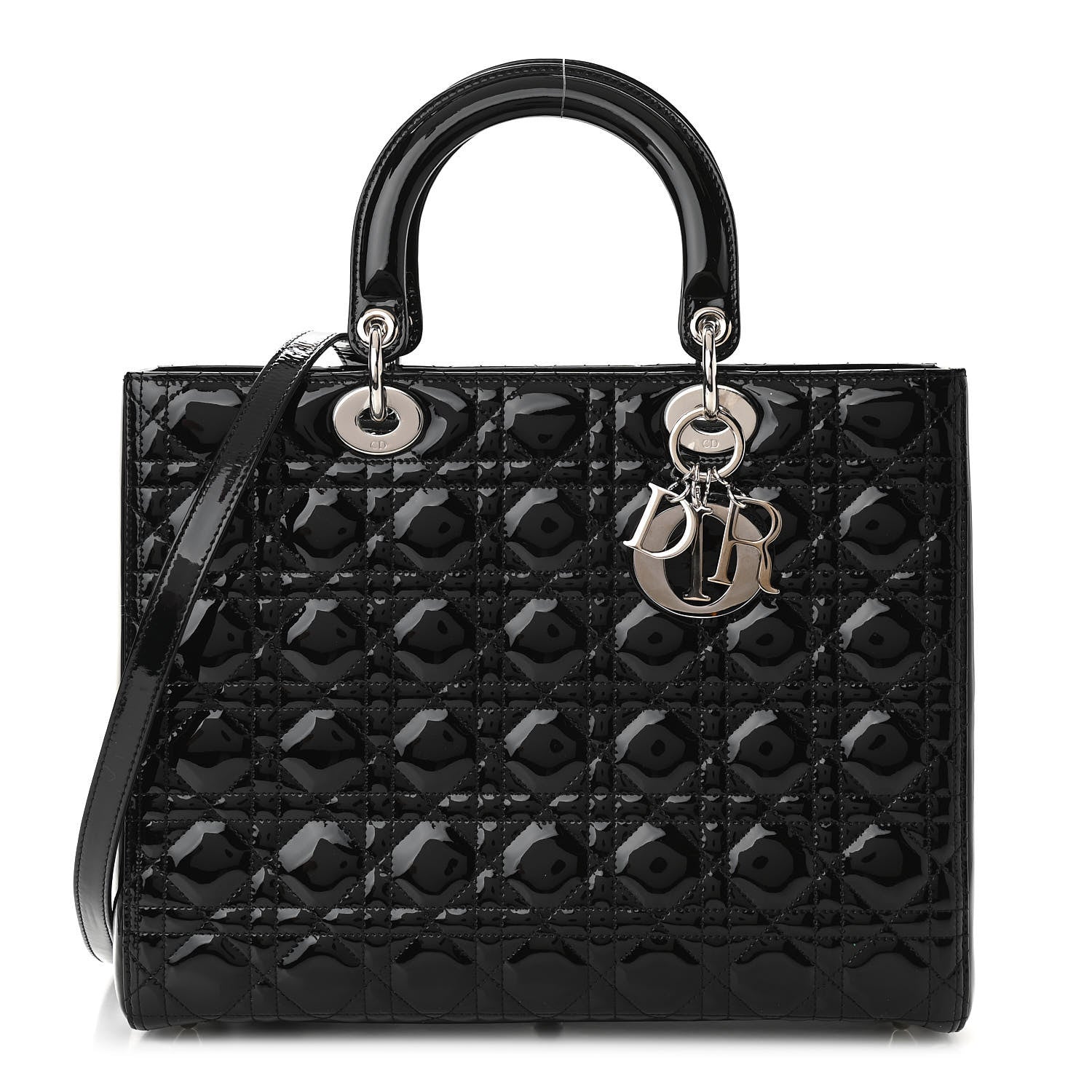 Christian Dior Patent Cannage Large Lady Dior Black 1 of 10
