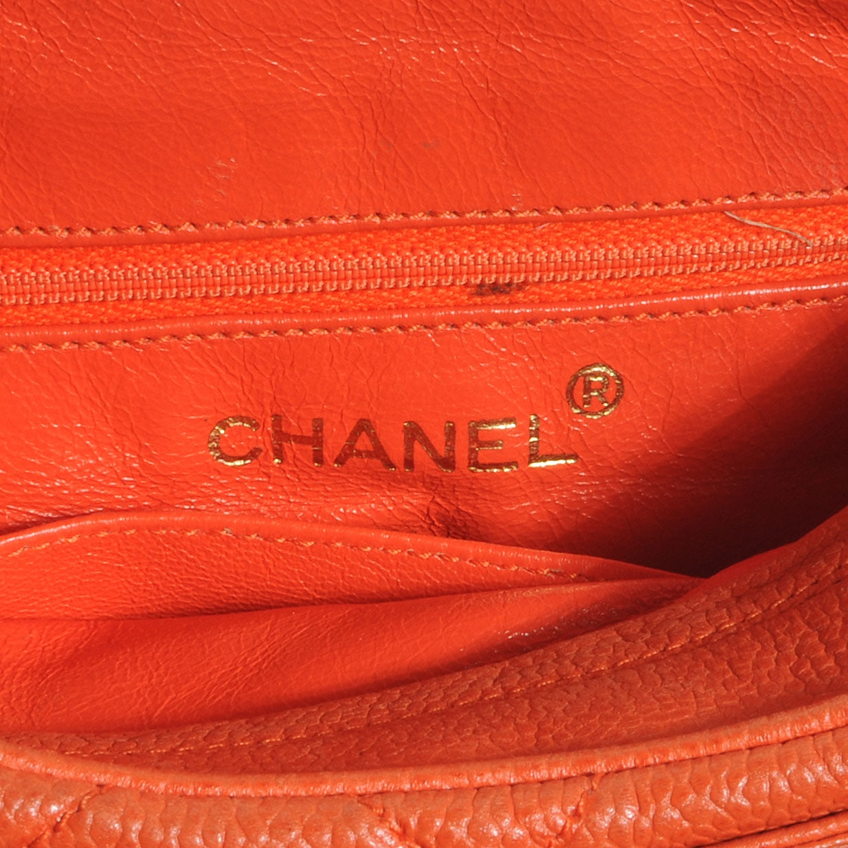 Chanel Caviar Quilted Camera Case Orange 7 of 8