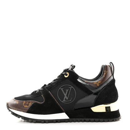 Louis Vuitton Suede Monogram Run Away Sneakers 37.5 Black 1 of 12